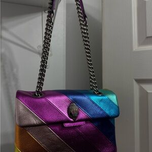 Kurt Geiger Rainbow Striped Shoulder Bag